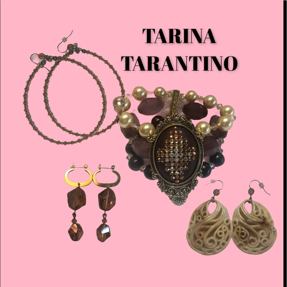 Tarina Tarantino Bracelet + 3 pr Earrings